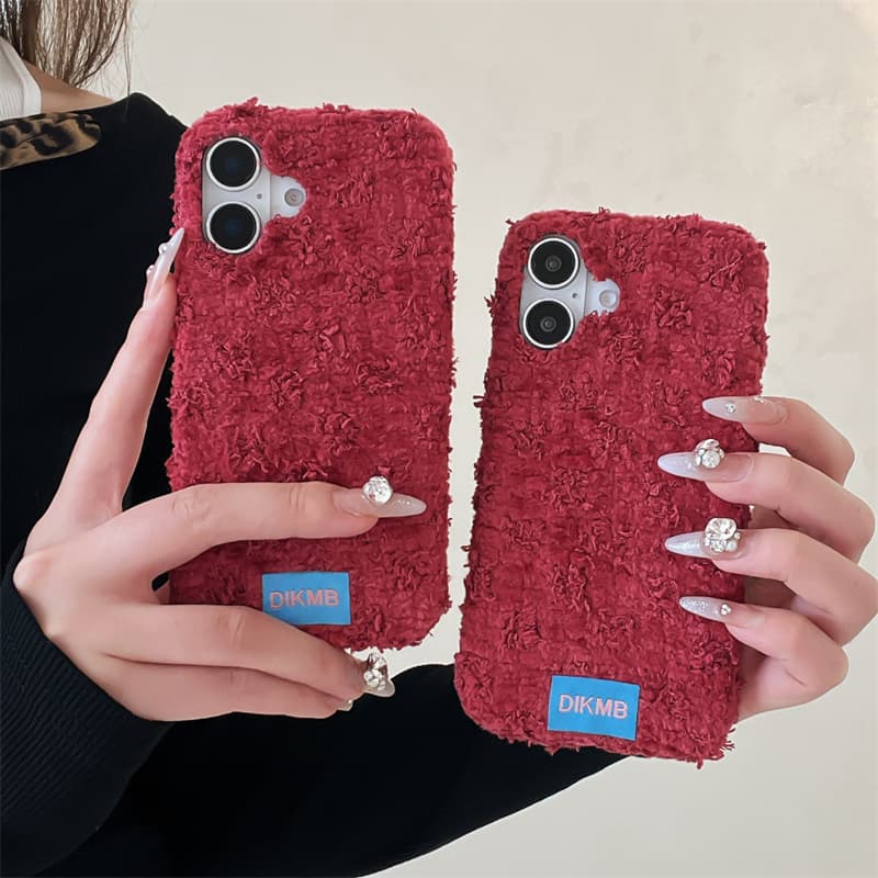Phone Cases For Iphone 16 - Coque de téléphone en angora rouge